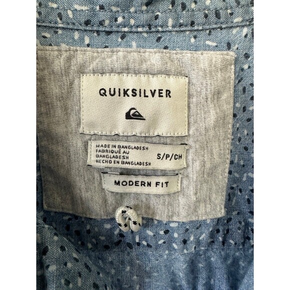 Quiksilver Men's Modern Fit 100% Cotton All Over Speckled Button Down Shirt S - Picture 5 of 8